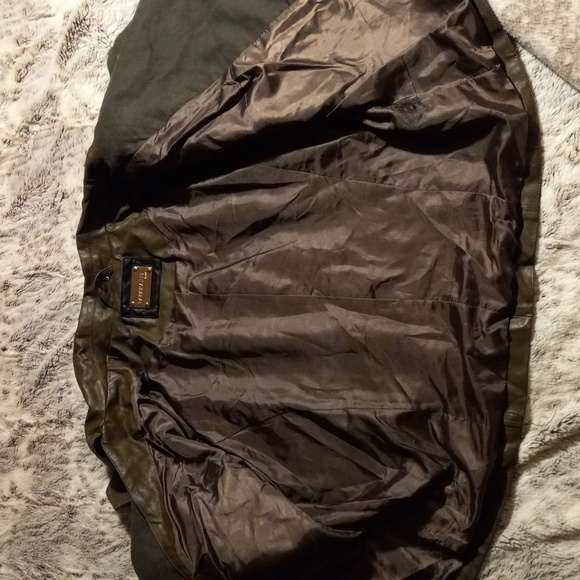 Paparazzi Leather Biker Jacket, Forest Green and Black - Picture 6 of 10